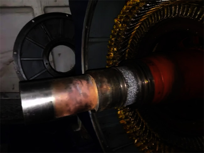 图为西玛电机客户提供的电机轴磨损的照片